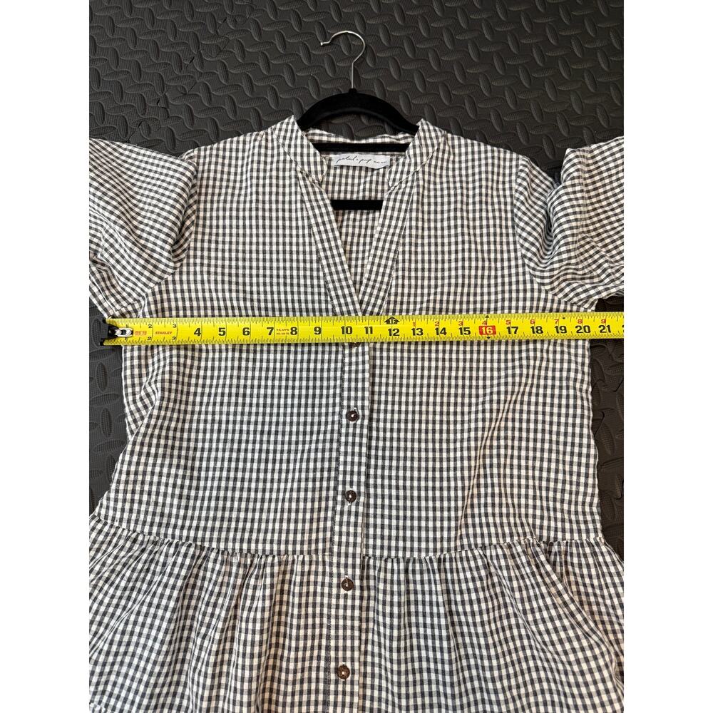 Petal & Pup Gingham Babydoll Dress Prairie Cottagecore Black White M - Picture 6 of 7